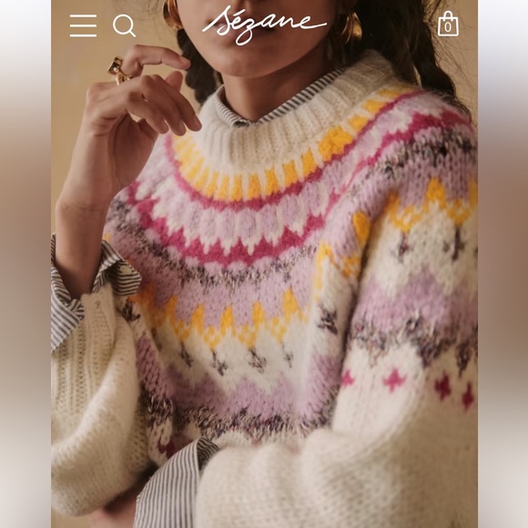 Sezane Multicolor Patterned Sweater - Picture 13 of 13